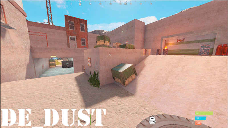 Dust 2 CSGO Custom Rust Remake (prefab + arena)
